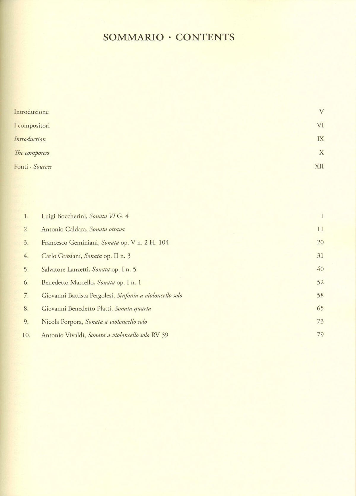 10 Italian Sonatas for Cello and Piano