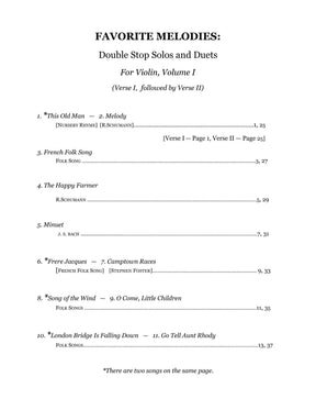 Yasuda, Martha - Favorite Melodies: Double Stop Solos and Duets for Violin, Volume I - Digital Download