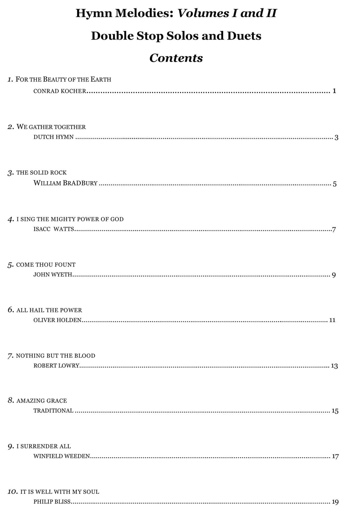 Yasuda, Martha - Hymn Melodies: Double Stop Solos and Duets For Violin, Volume II - Digital Download