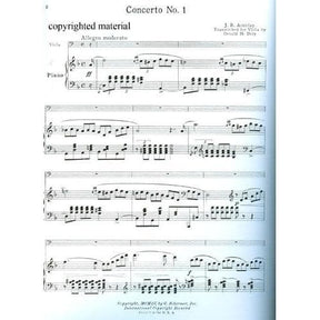 Accolay, JB -  Concerto No 1 in a minor for Viola and Piano - Schirmer Edition